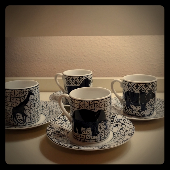 Other - Vintage Espresso Set - African Animal Theme
